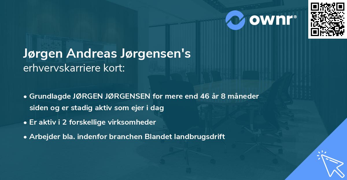 Jørgen Andreas Jørgensen's erhvervskarriere kort