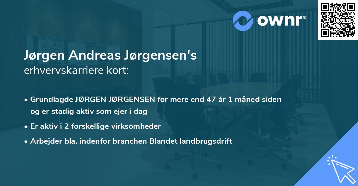 Jørgen Andreas Jørgensen's erhvervskarriere kort