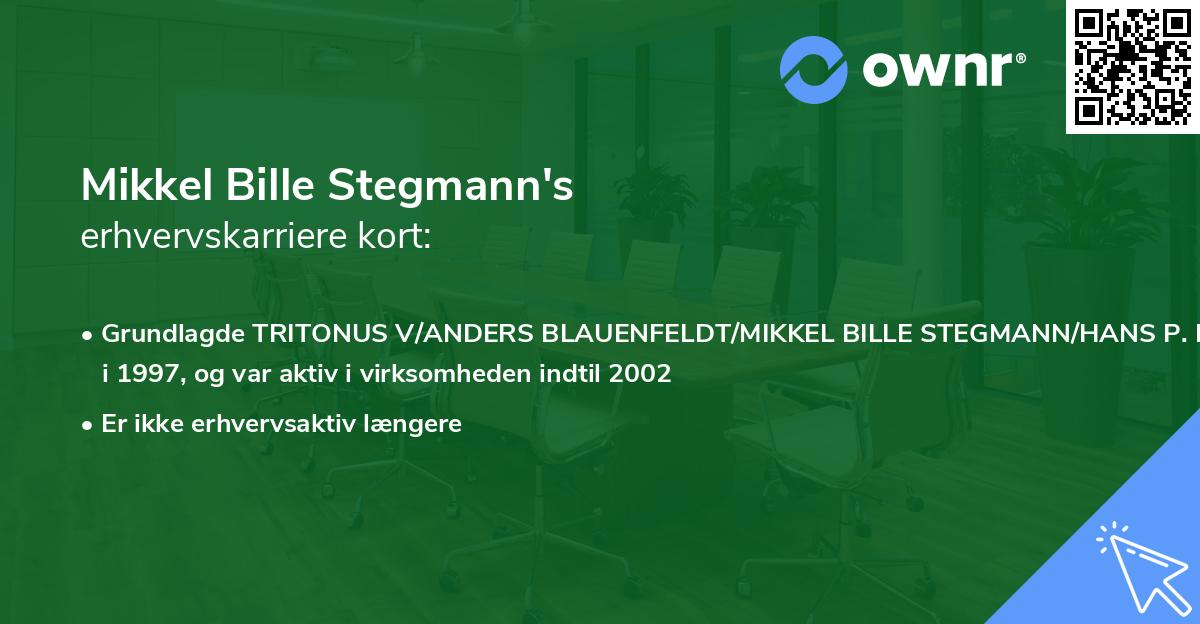 Mikkel Bille Stegmann's erhvervskarriere kort