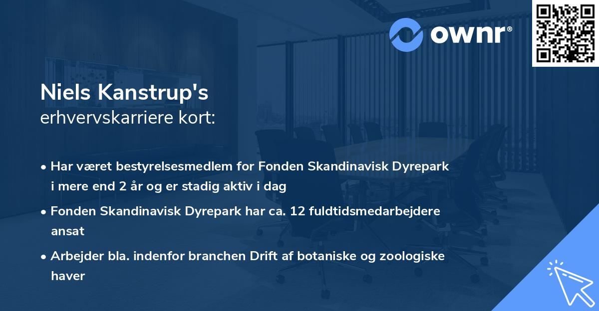 Niels Kanstrup's erhvervskarriere kort