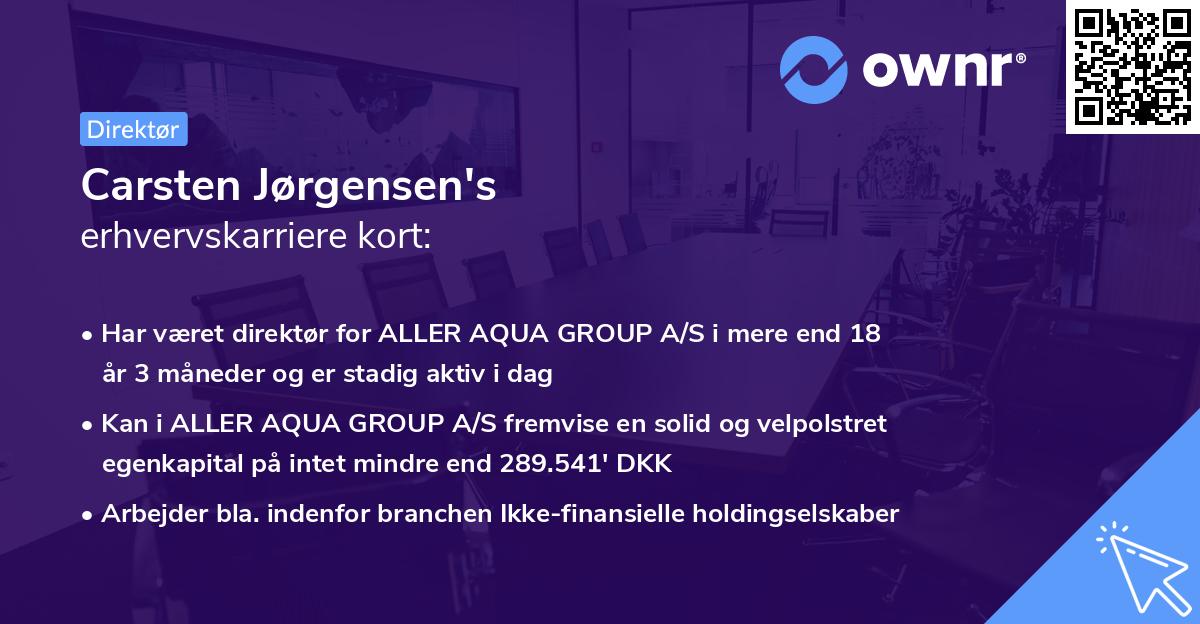 Carsten Jørgensen's erhvervskarriere kort