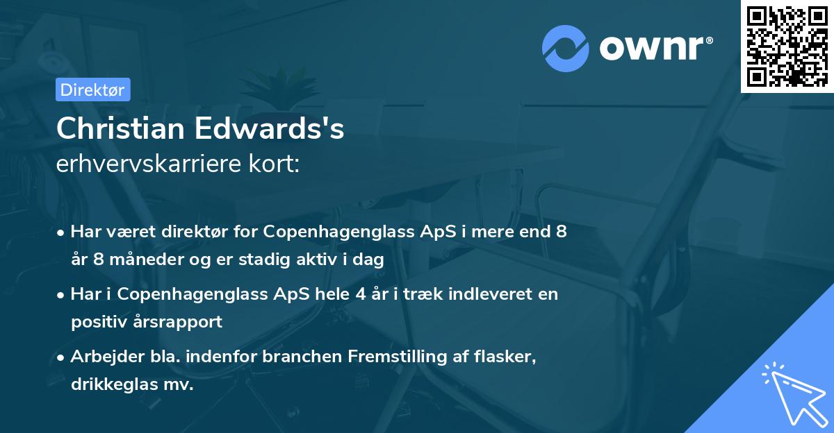 Christian Edwards's erhvervskarriere kort