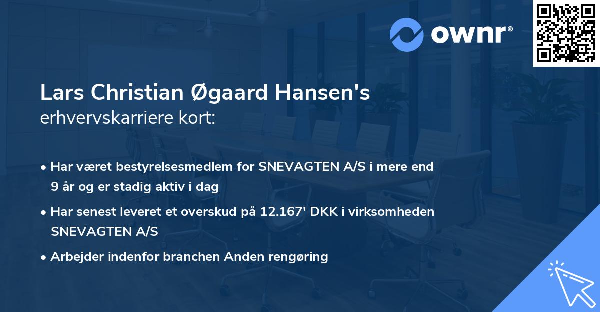 Lars Christian Øgaard Hansen's erhvervskarriere kort