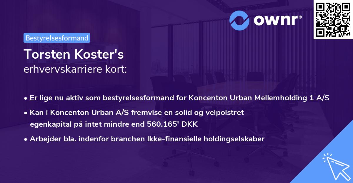 Torsten Koster's erhvervskarriere kort