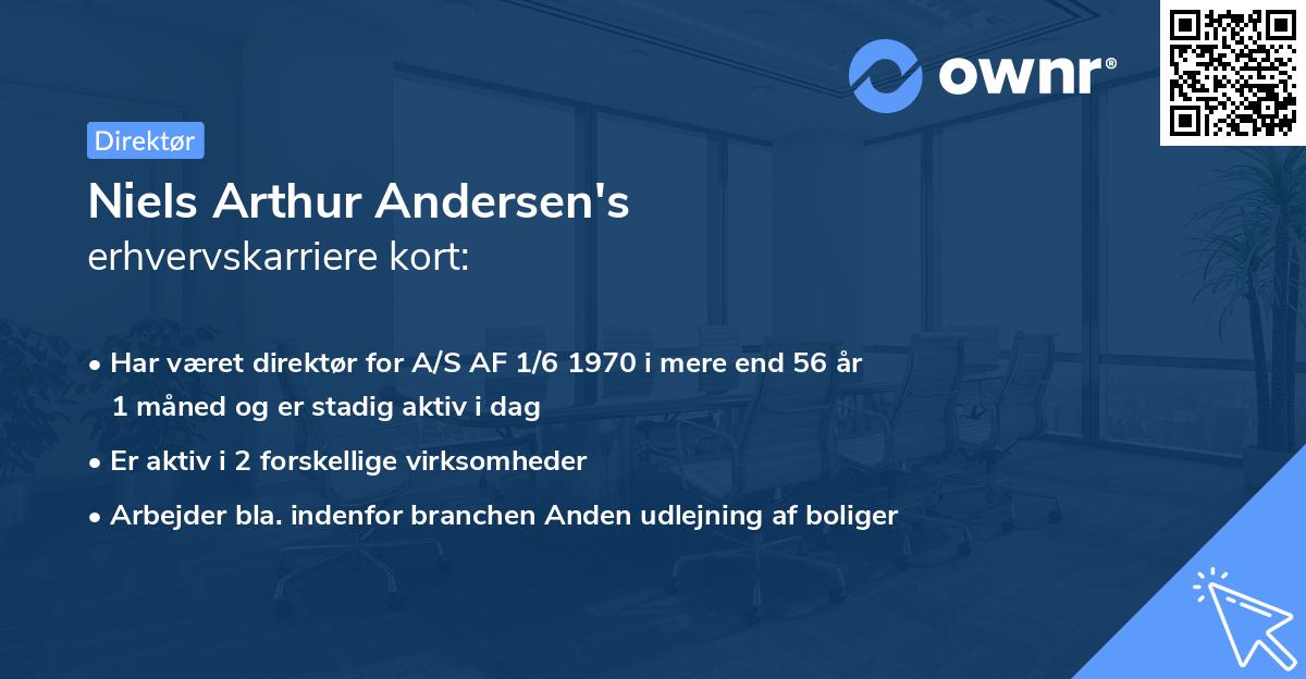 Niels Arthur Andersen's erhvervskarriere kort