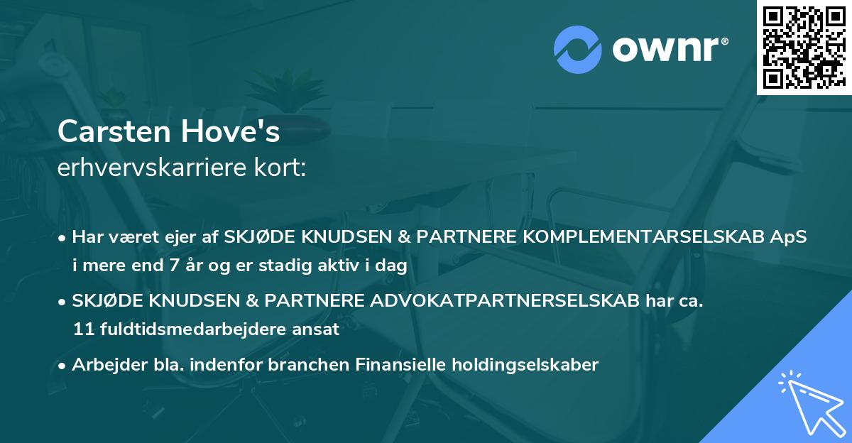 Carsten Hove's erhvervskarriere kort