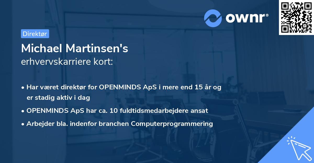 Michael Martinsen's erhvervskarriere kort