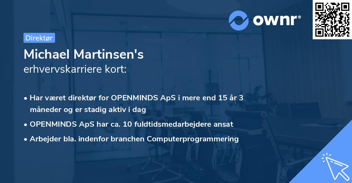 Michael Martinsen's erhvervskarriere kort