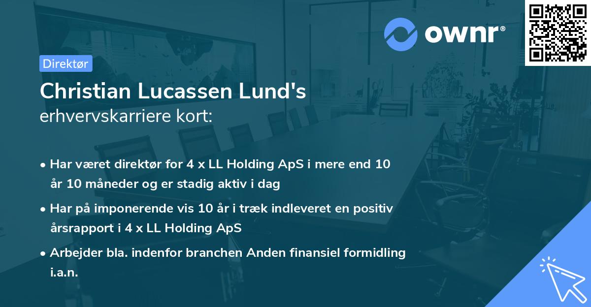Christian Lucassen Lund's erhvervskarriere kort