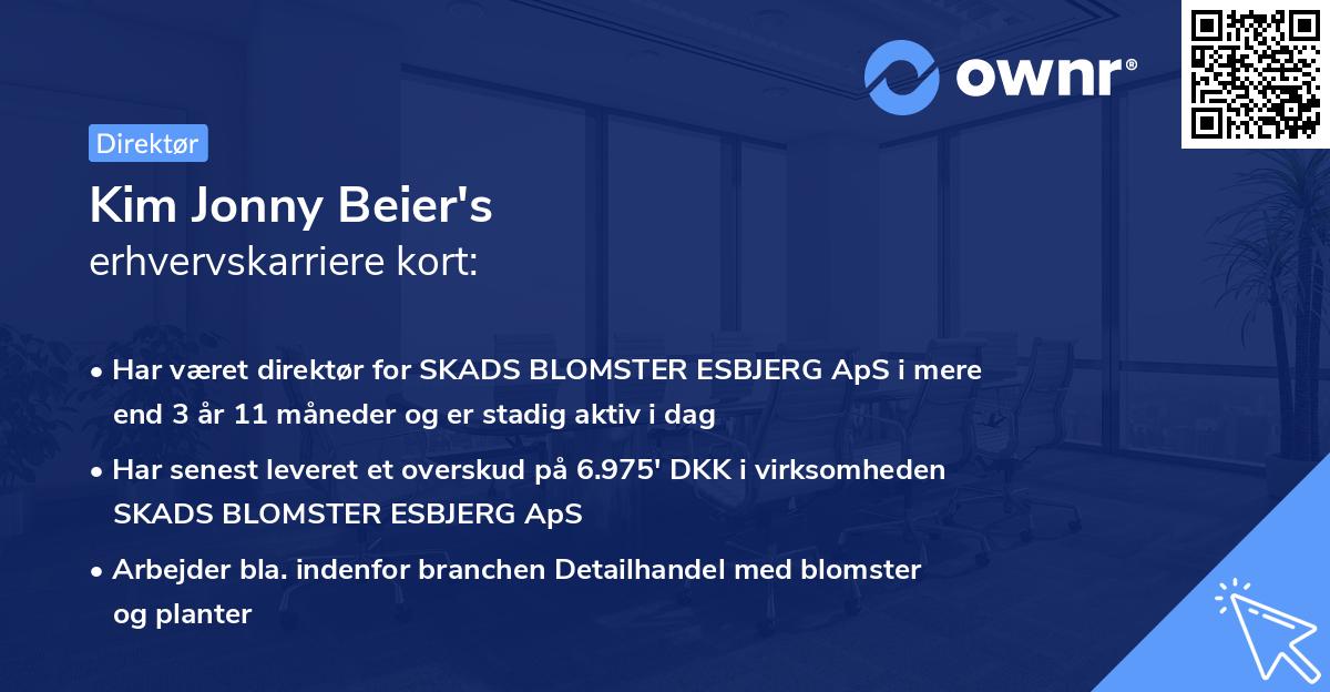 Kim Jonny Beier's erhvervskarriere kort