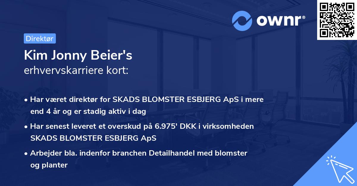 Kim Jonny Beier's erhvervskarriere kort