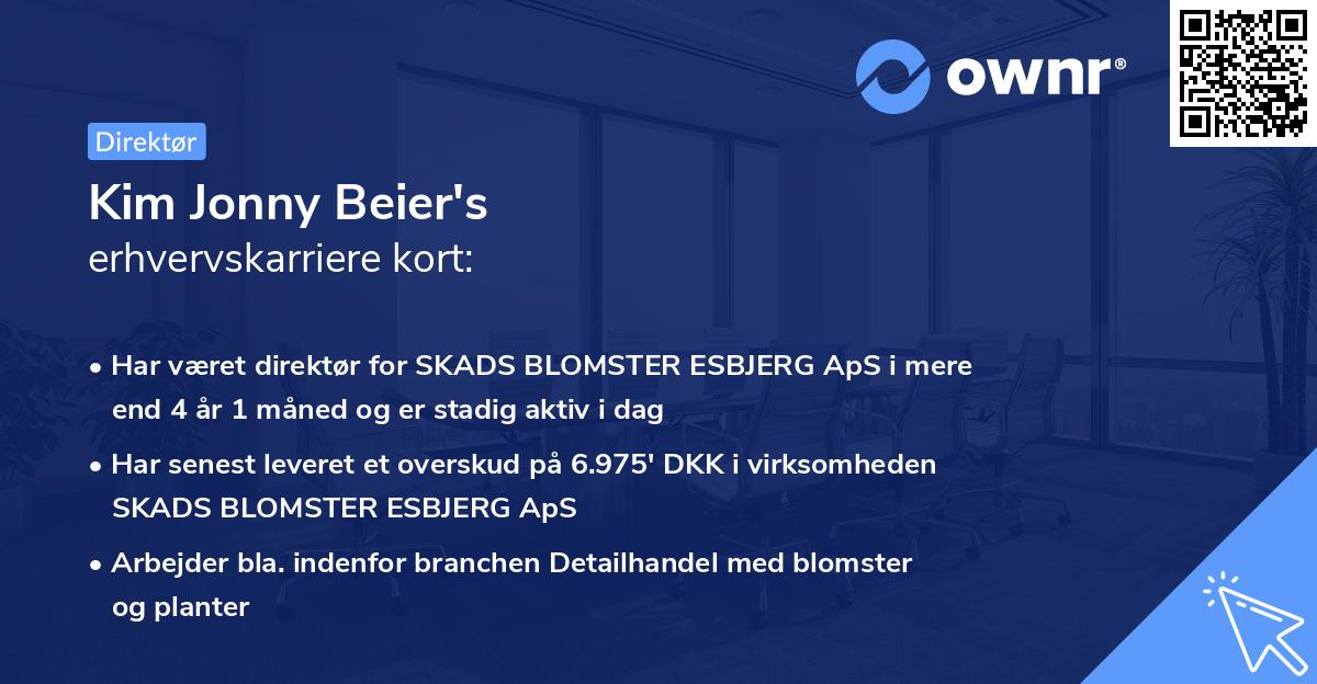 Kim Jonny Beier's erhvervskarriere kort