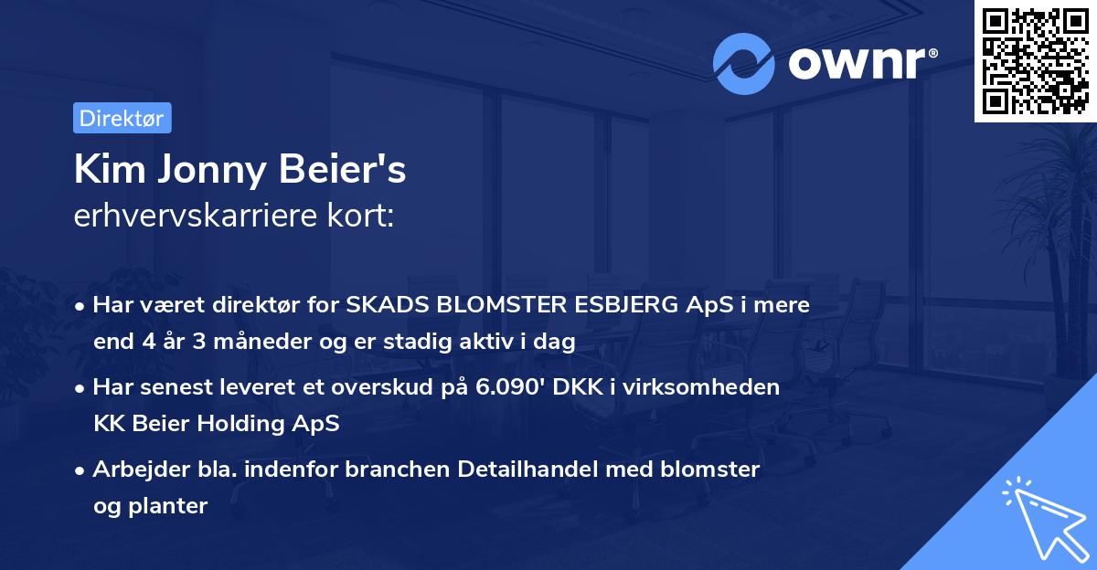 Kim Jonny Beier's erhvervskarriere kort
