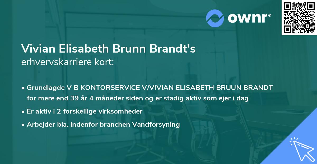 Vivian Elisabeth Brunn Brandt's erhvervskarriere kort
