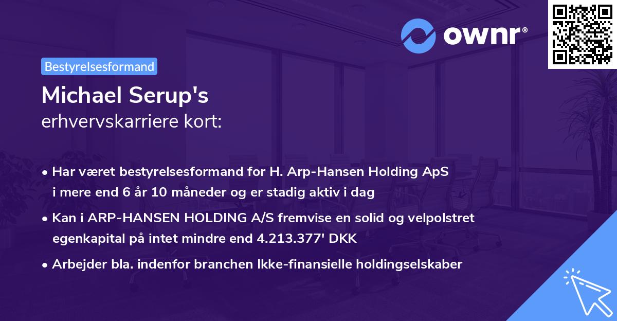 Michael Serup's erhvervskarriere kort