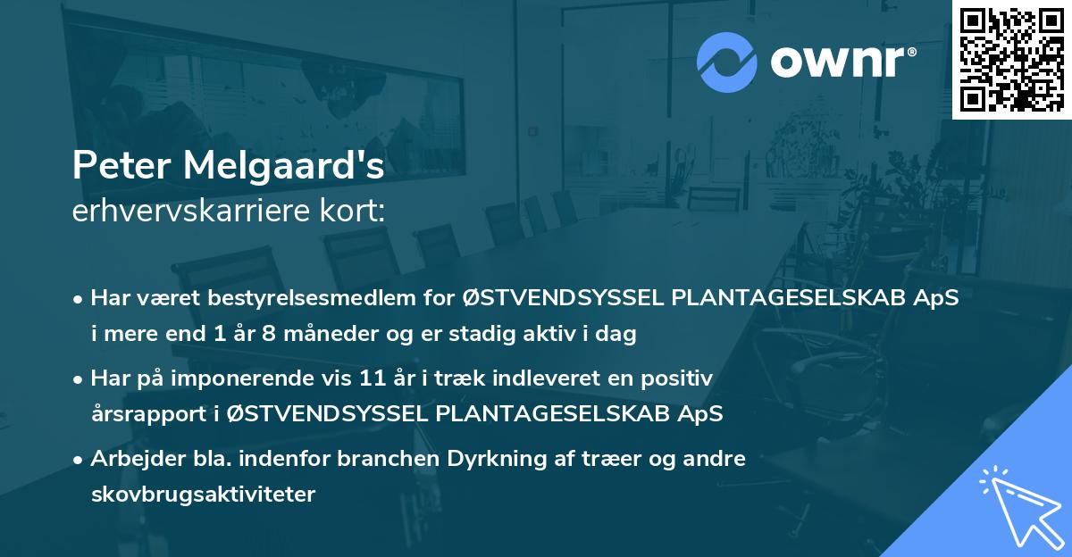 Peter Melgaard's erhvervskarriere kort