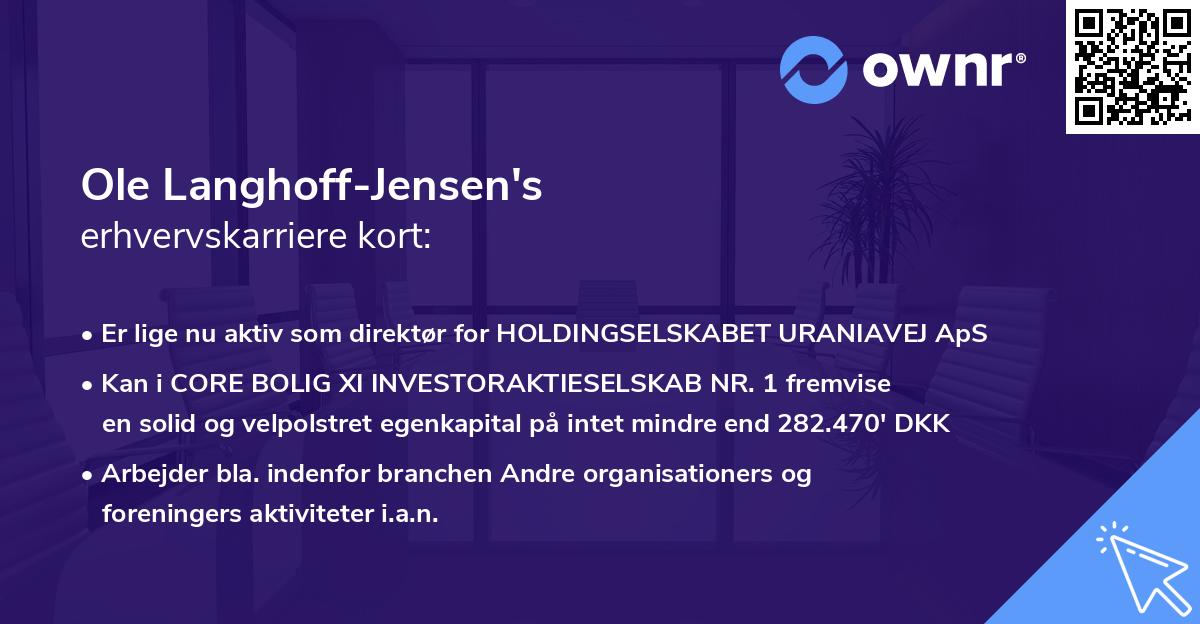 Ole Langhoff-Jensen's erhvervskarriere kort