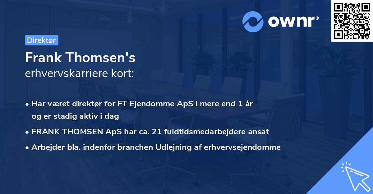Frank Thomsen's erhvervskarriere kort