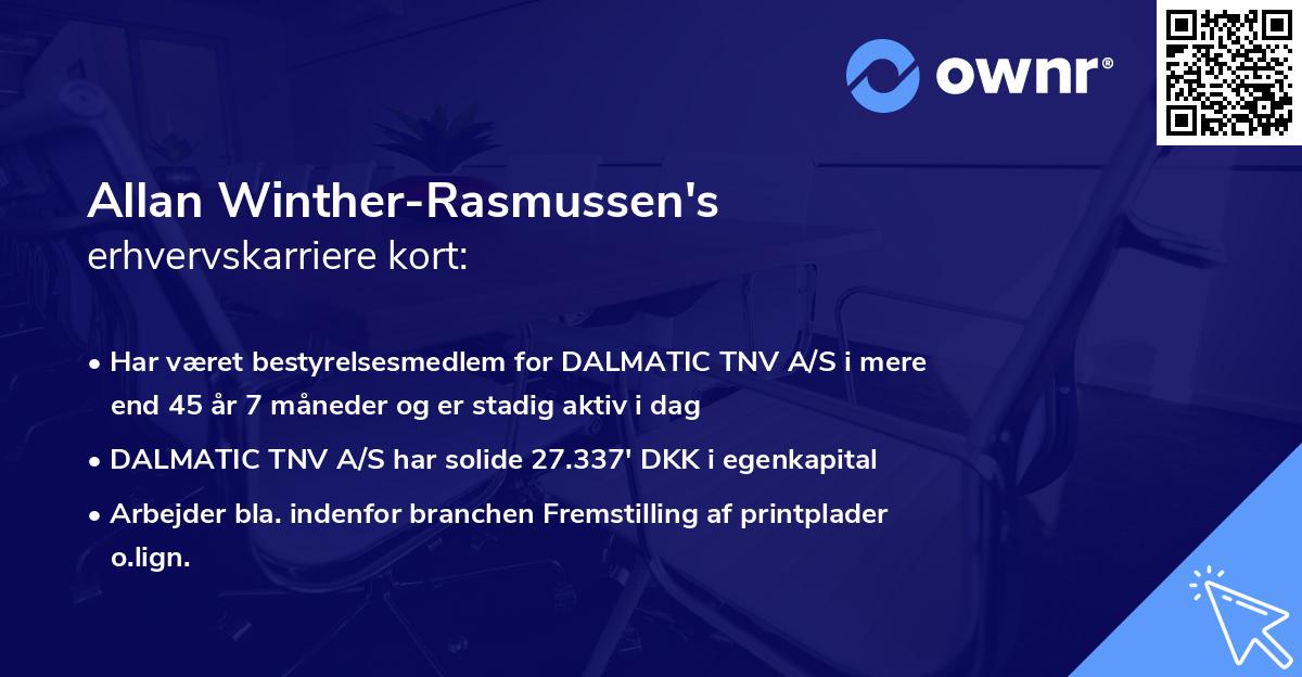 Allan Winther-Rasmussen's erhvervskarriere kort