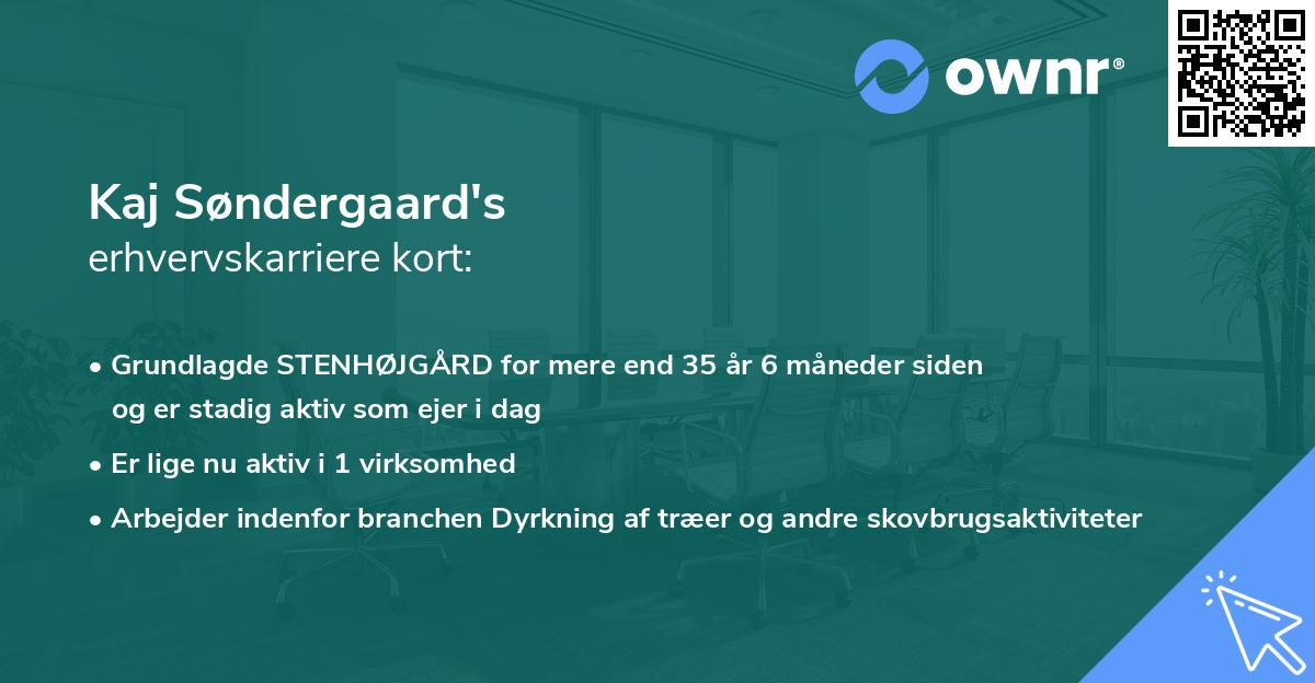 Kaj Søndergaard's erhvervskarriere kort
