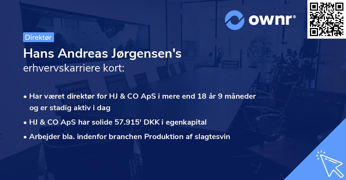 Hans Andreas Jørgensen's erhvervskarriere kort