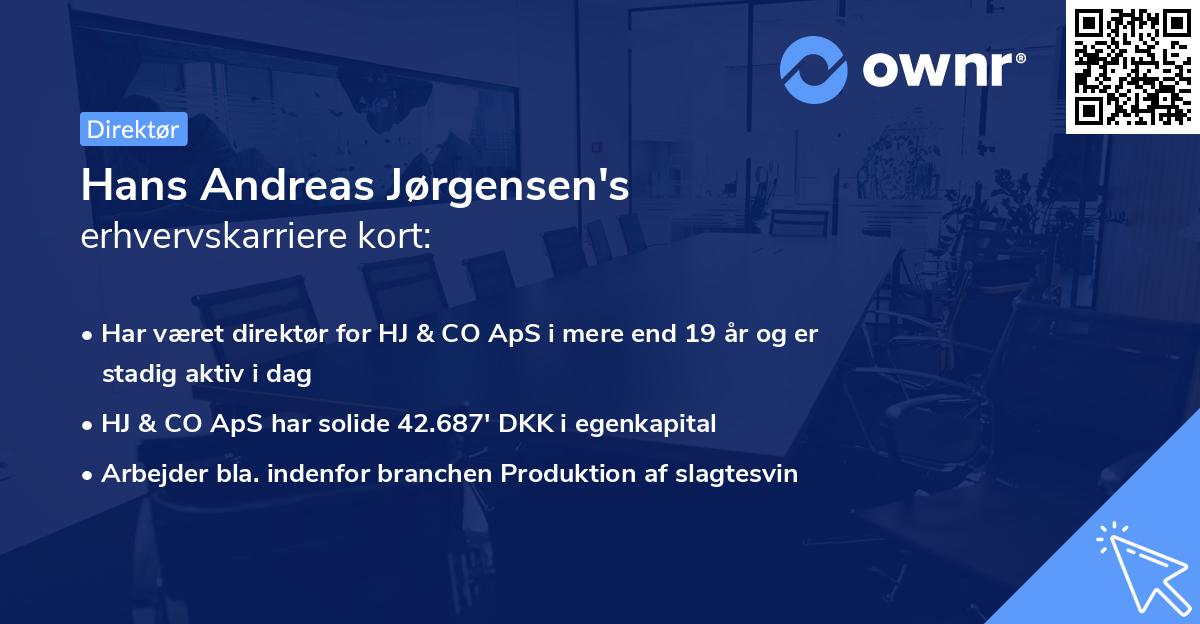 Hans Andreas Jørgensen's erhvervskarriere kort