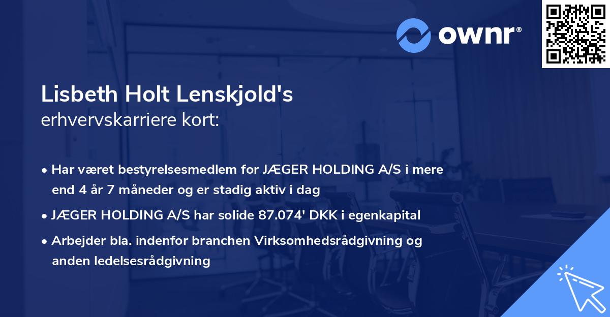 Lisbeth Holt Lenskjold's erhvervskarriere kort