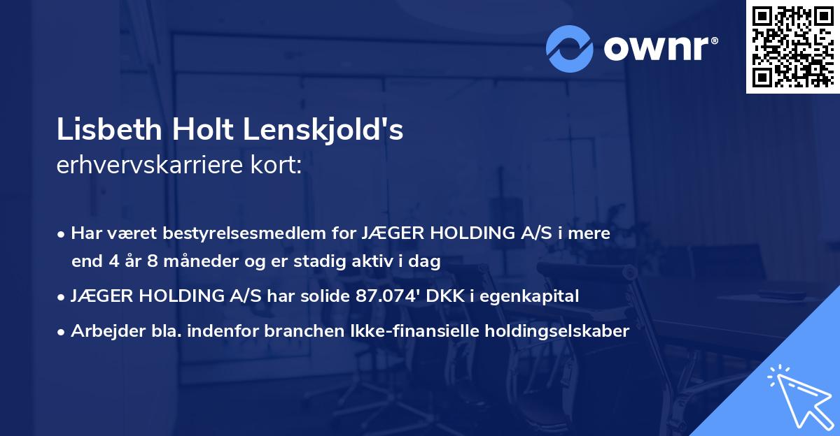 Lisbeth Holt Lenskjold's erhvervskarriere kort