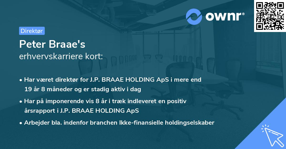 Peter Braae's erhvervskarriere kort