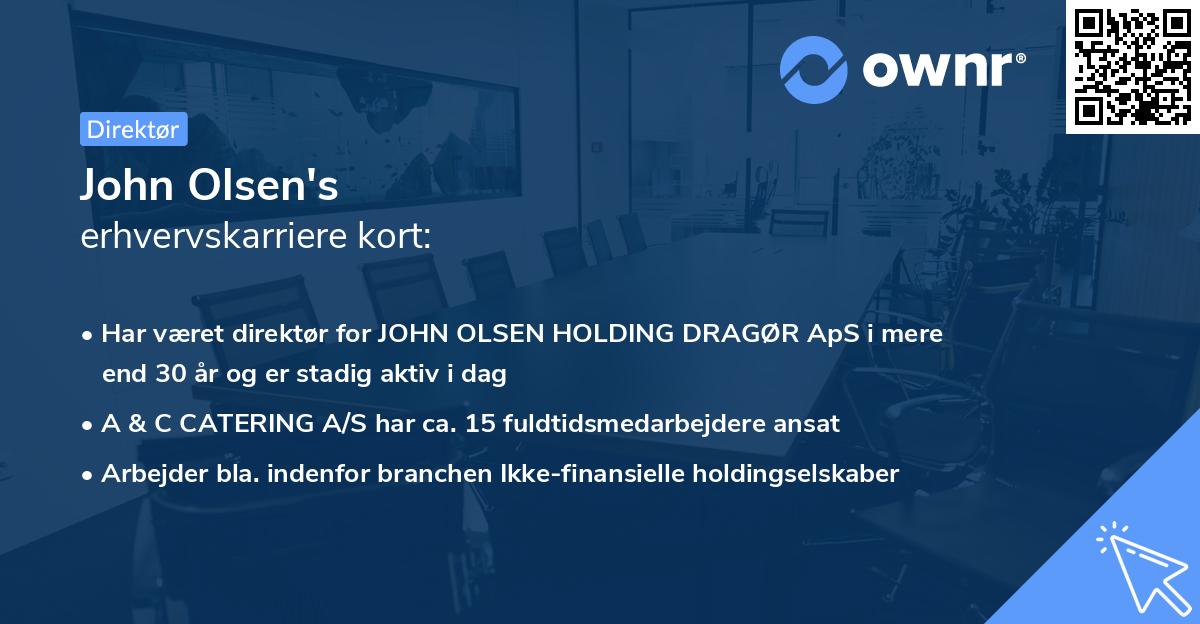John Olsen's erhvervskarriere kort