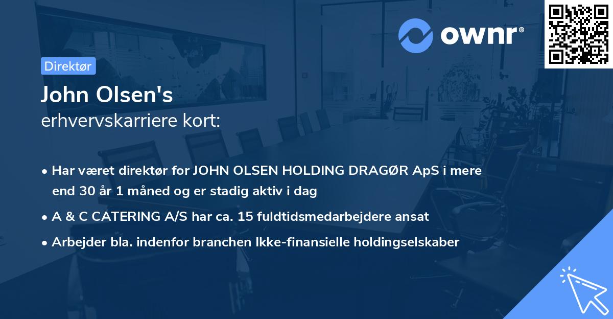 John Olsen's erhvervskarriere kort