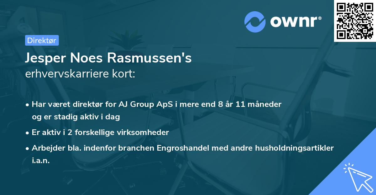 Jesper Noes Rasmussen's erhvervskarriere kort