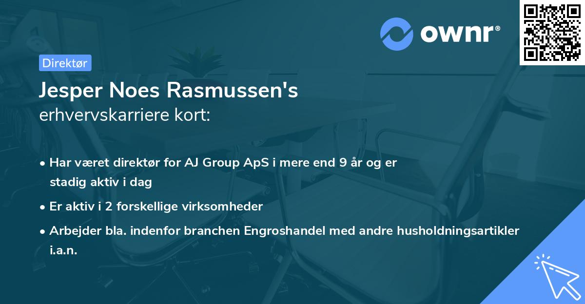 Jesper Noes Rasmussen's erhvervskarriere kort