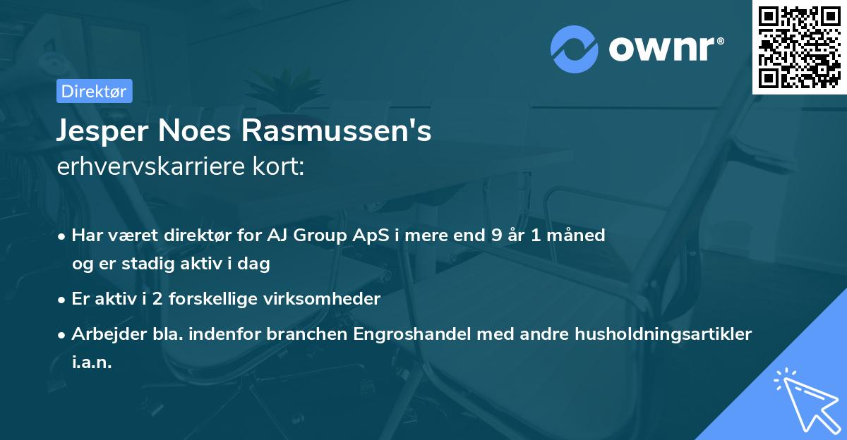 Jesper Noes Rasmussen's erhvervskarriere kort