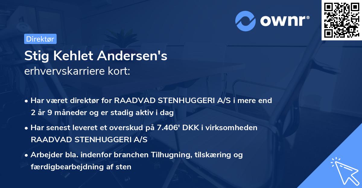 Stig Kehlet Andersen's erhvervskarriere kort