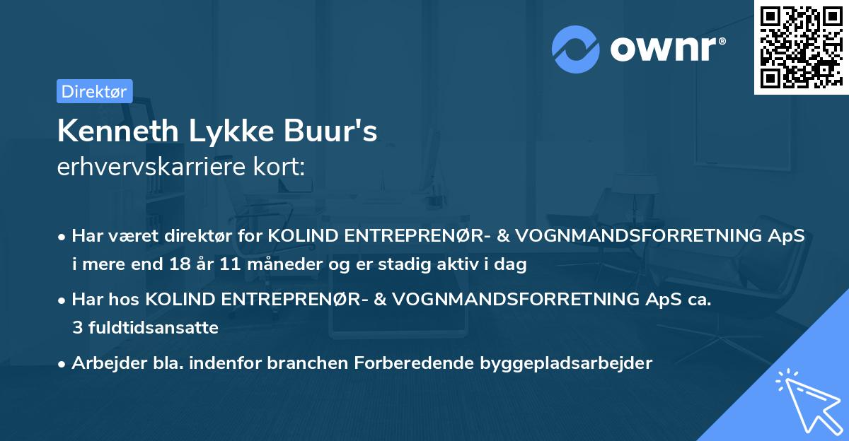 Kenneth Lykke Buur's erhvervskarriere kort