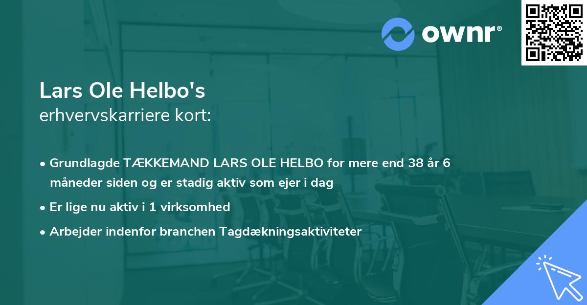 Lars Ole Helbo's erhvervskarriere kort