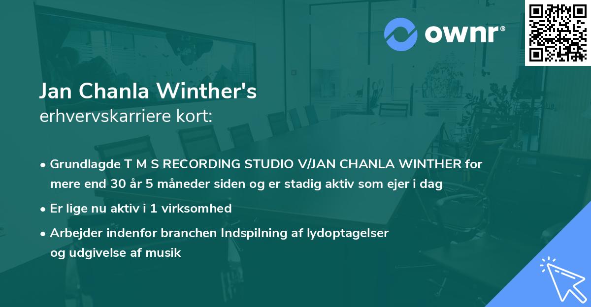 Jan Chanla Winther's erhvervskarriere kort