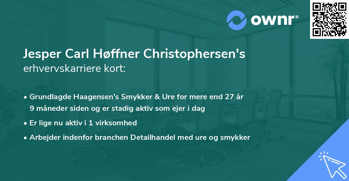 Jesper Carl Høffner Christophersen's erhvervskarriere kort