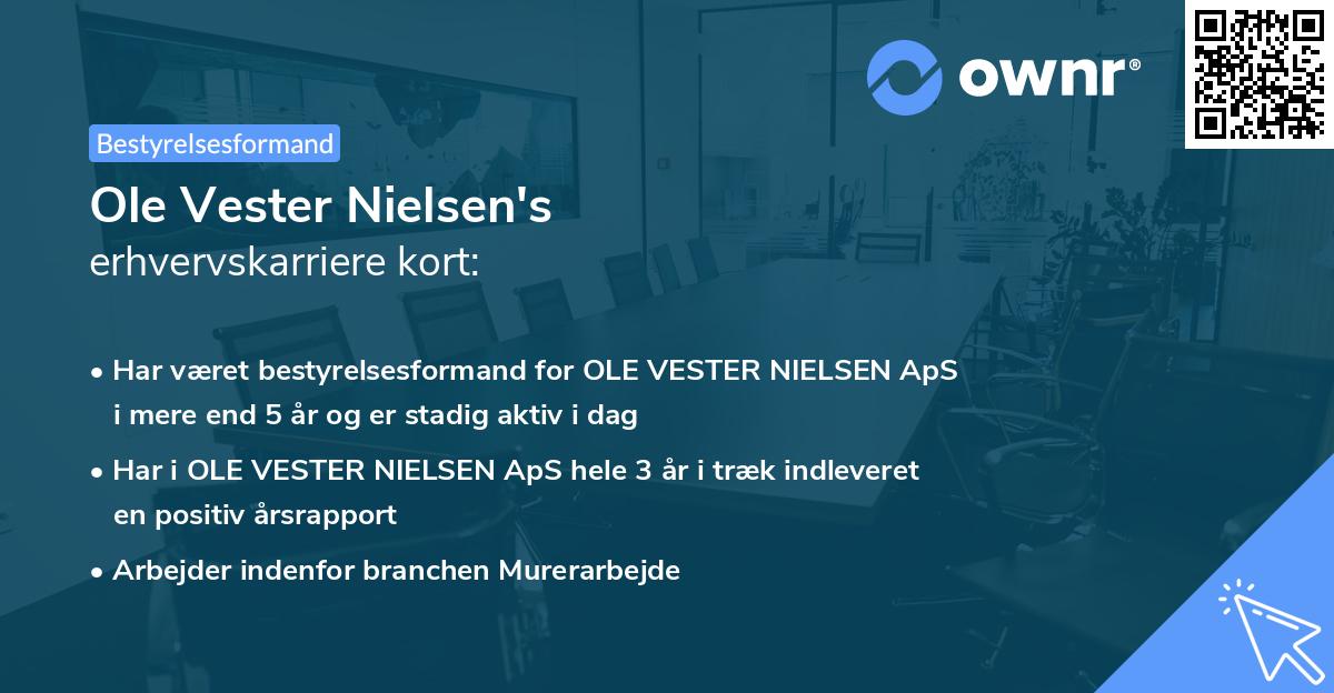 Ole Vester Nielsen's erhvervskarriere kort