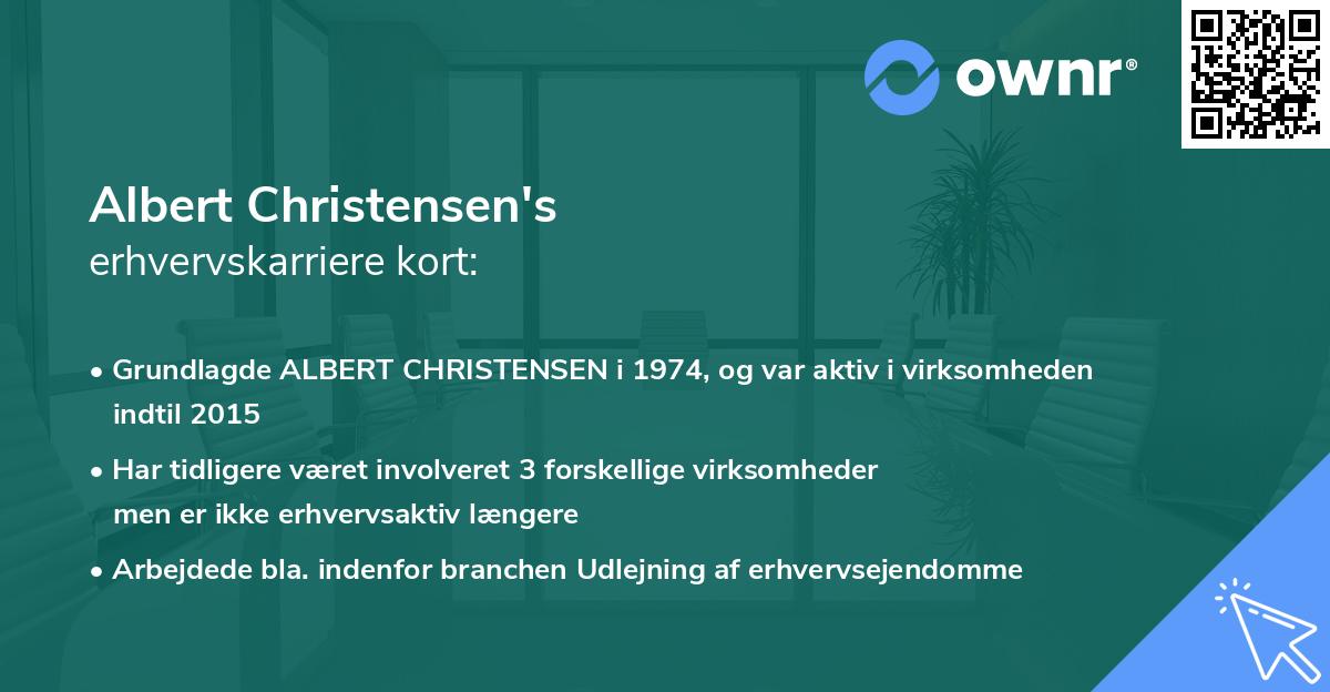 Albert Christensen's erhvervskarriere kort
