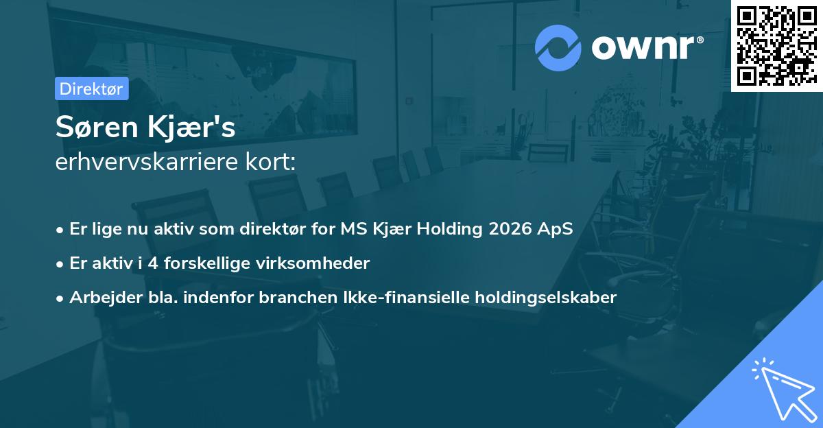 Søren Kjær's erhvervskarriere kort