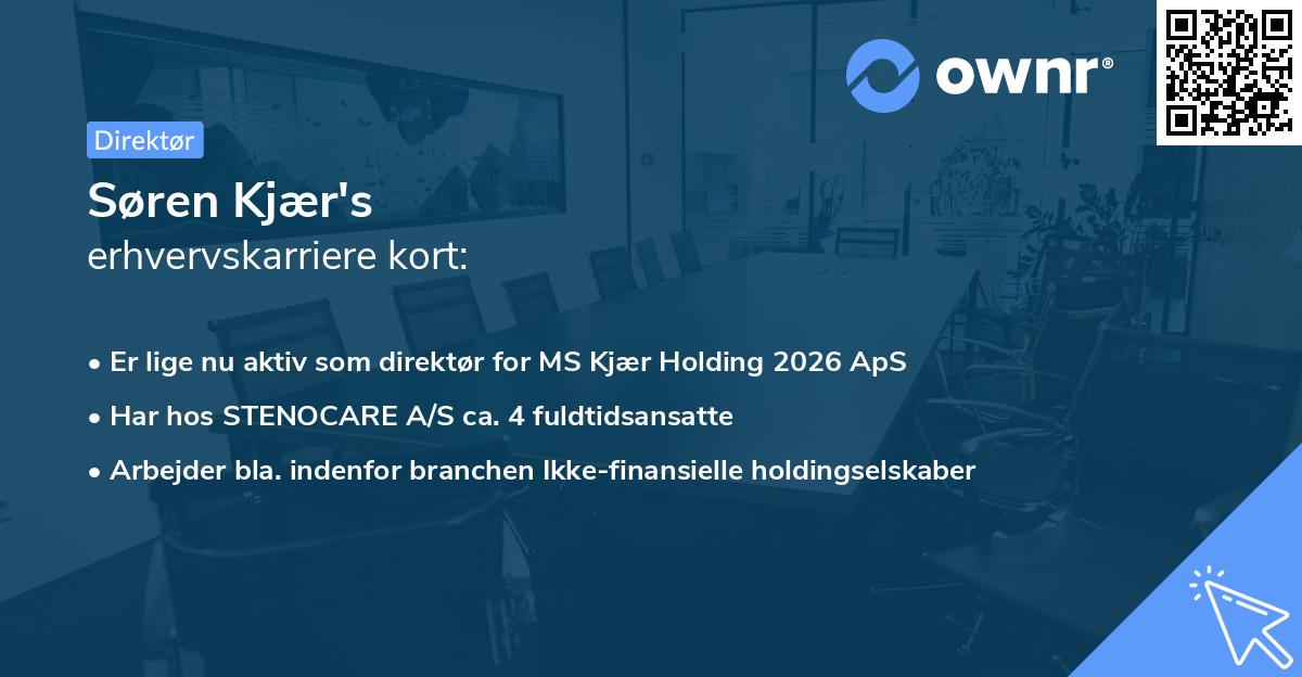 Søren Kjær's erhvervskarriere kort