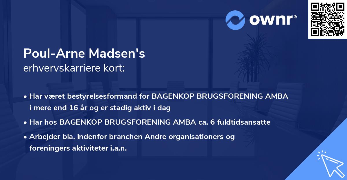 Poul-Arne Madsen's erhvervskarriere kort