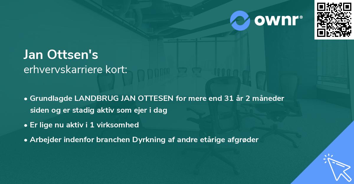 Jan Ottsen's erhvervskarriere kort