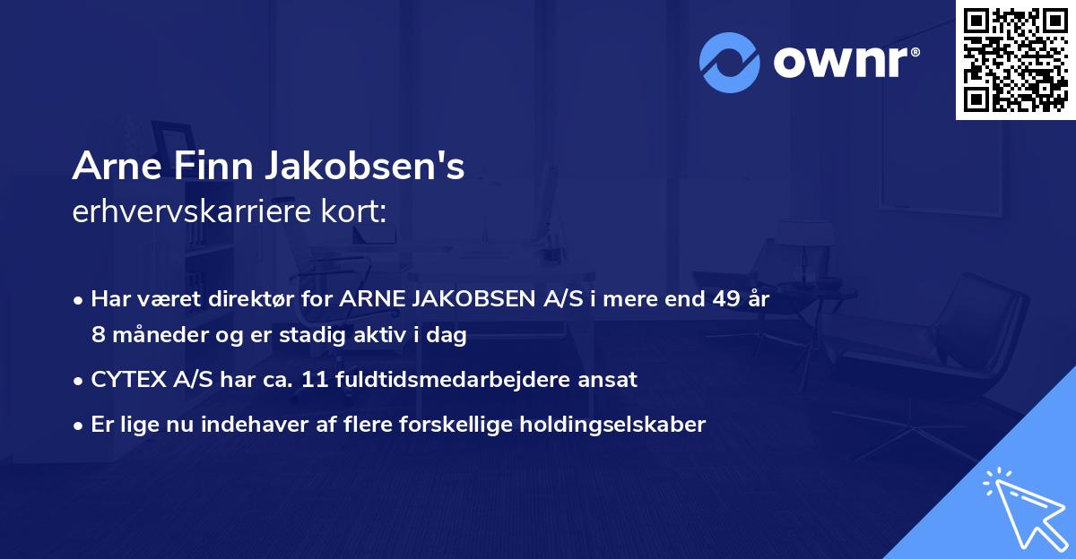 Arne Finn Jakobsen's erhvervskarriere kort