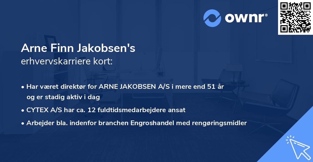 Arne Finn Jakobsen's erhvervskarriere kort