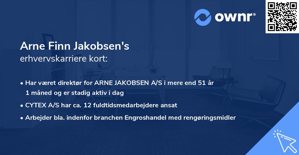 Arne Finn Jakobsen's erhvervskarriere kort