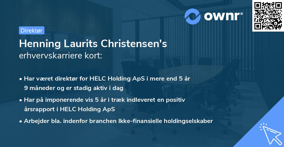 Henning Laurits Christensen's erhvervskarriere kort
