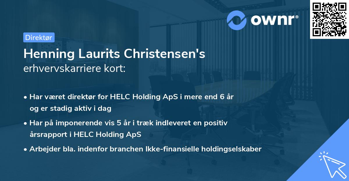 Henning Laurits Christensen's erhvervskarriere kort